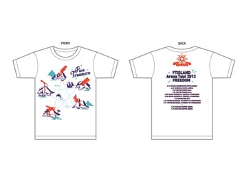 FTISLAND Arena Tour FREEDOM - T-shirts (White_M)[FNC Japan Official MD Goods] 