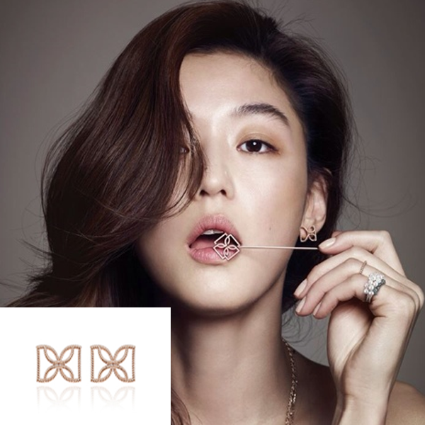 My Love from the Star - SBS Drama_Jun ji hyun : flower stamp rose gold earring