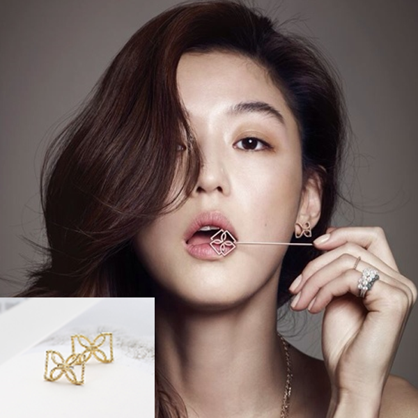 My Love from the Star - SBS Drama_Jun ji hyun : flower stamp gold earring