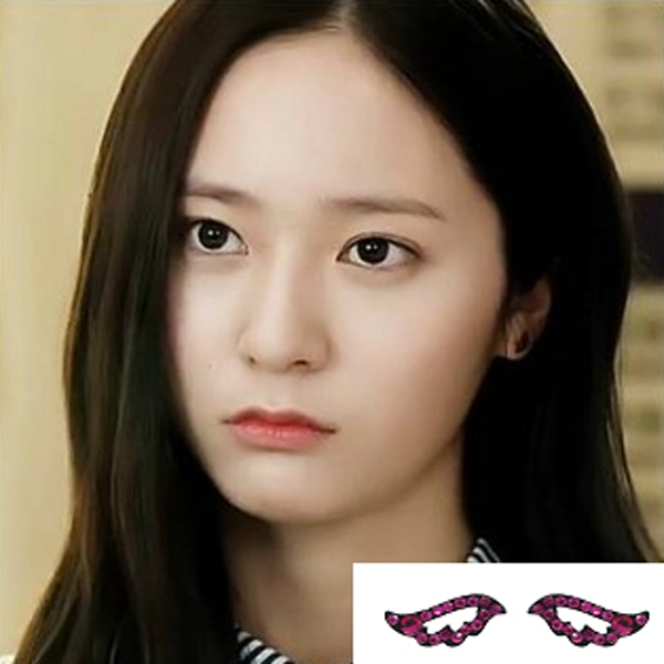 Heirs : black wings earring (Silver Needle)_pink