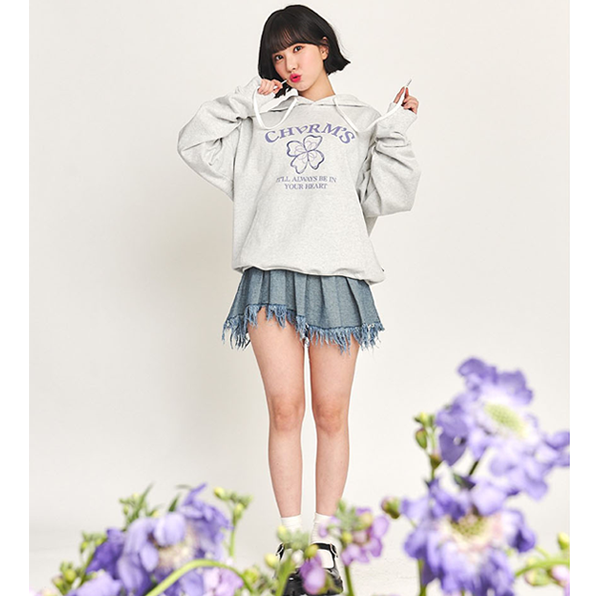 (VIVIZ)(GIFT-ONPACK-EUNHA OR GROUP CUT 4 TYPES, RANDOM 1P) EUNHA LILAC HOODIE [MELANGE]