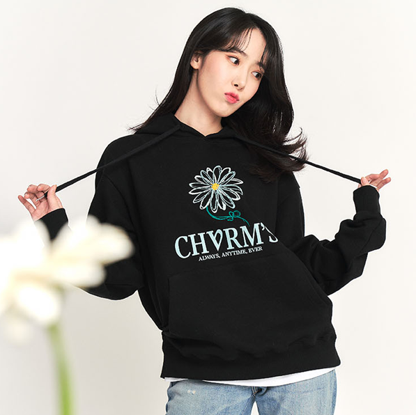 (VIVIZ)(GIFT-ONPACK-SINB OR GROUP CUT 4 TYPES, RANDOM 1P) SINB GERBERA HOODIE [BLACK]