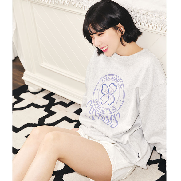 (VIVIZ)(GIFT-ONPACK-EUNHA OR GROUP CUT 4 TYPES, RANDOM 1P) EUNHA LILAC SWEATSHIRT [MELANGE]