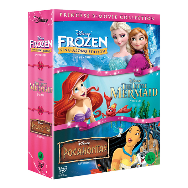 PRINCESS  3 Movie Collection BOX SET 1 - Frozen : Sing Along + The little Mermaid + Pocahontas