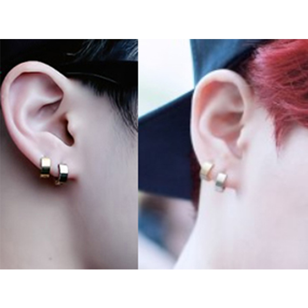 BTS st - Mini Bold One-touch Earring (Silver) [asmama]