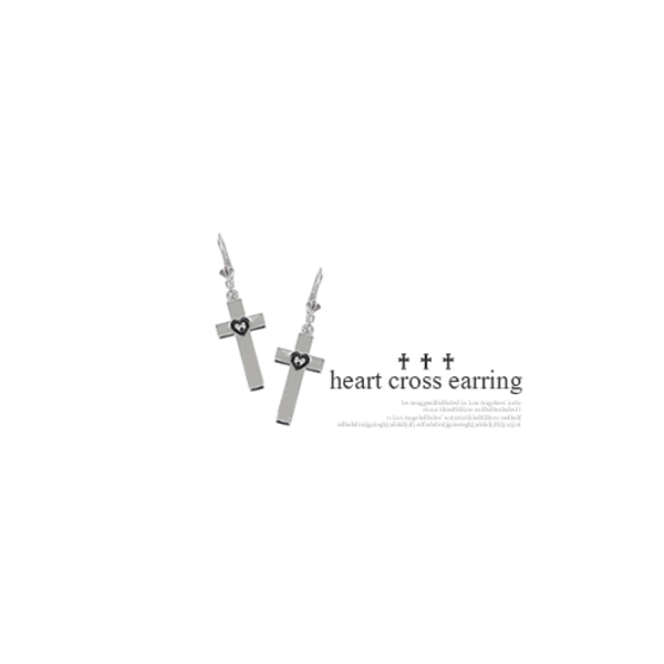 Bing Bang st : G-Dragon - Heart Cross Earring [asmama]