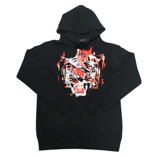 NONA9ON - [MEN'S] TIGER ON FIRE GRAPHIC HOODIE (Black) [16FW]