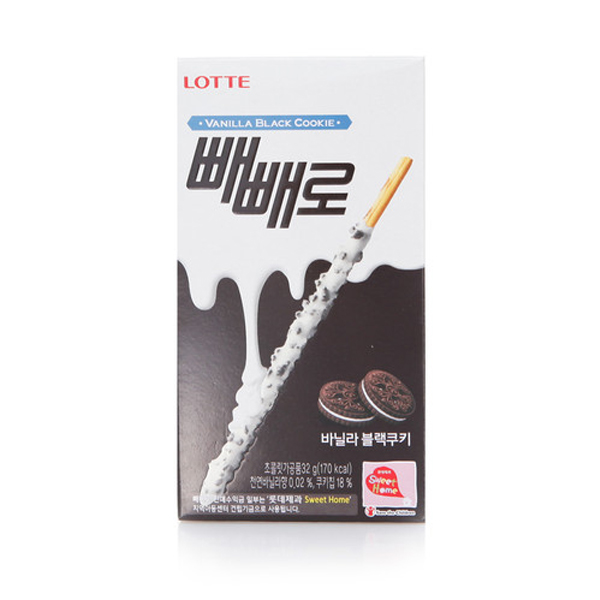 [LOTTE] Vanilla Black Cookie Pepero 32g