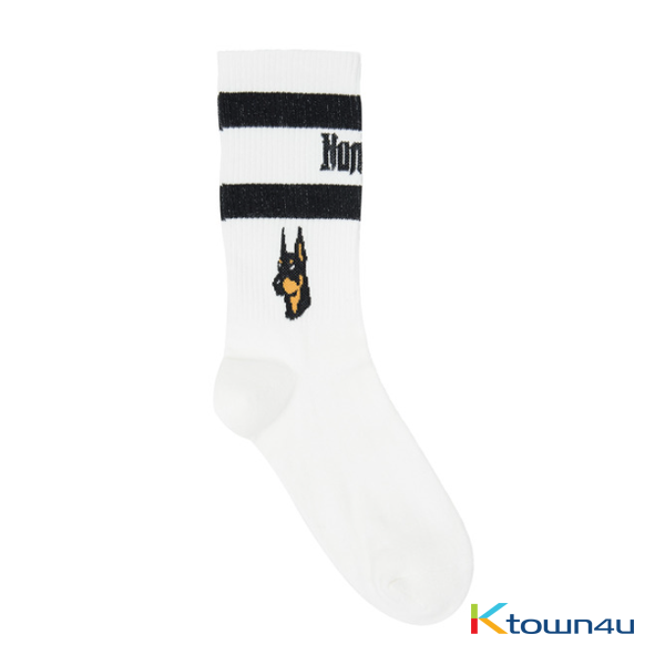 NONA9ON - [ACC] WELCOME TO THE YEAR OF DOG JACQUARD COTTON BLEND SOCKS (WH)