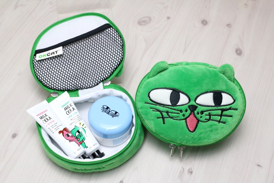 [+Free Pouch] [Color Set 3] [costagram] OKCAT - MILK FACE LIP CAPTURE TINT (#3030 Elsa frozen pink) + EYE SHADOW + LIP BALM