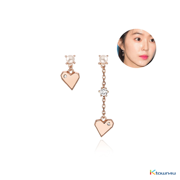 Red Velvet : IRENE - Nuovo Heart Unbalance Earrings [RITA MONICA] (*Order can be canceled cause of early out of stock)