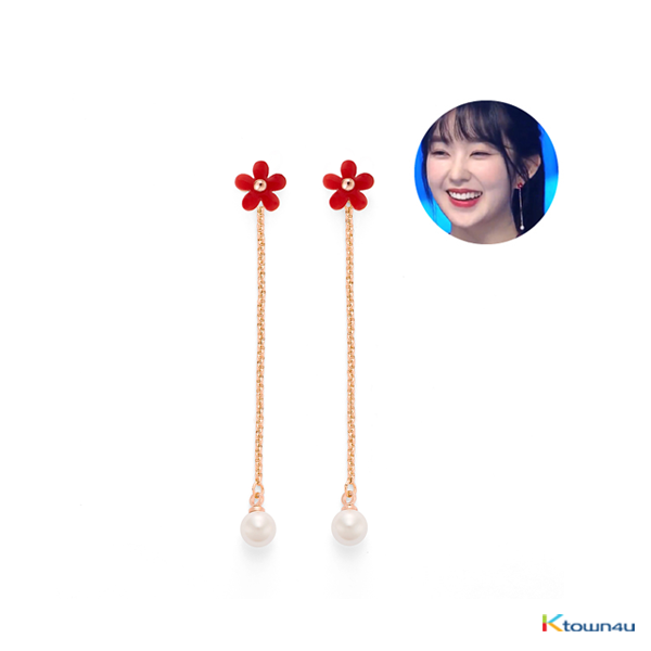 Red Velvet : IRENE - Cherry Blossom Pearl Drop Earrings [RITA MONICA] (*Order can be canceled cause of early out of stock)