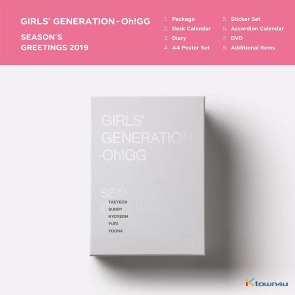 少女时代 Girls' Generation : Oh!GG - 2019 SEASON'S GREETINGS 台历套装 (独家特典 : 大尺寸明信片1张 115*170 )