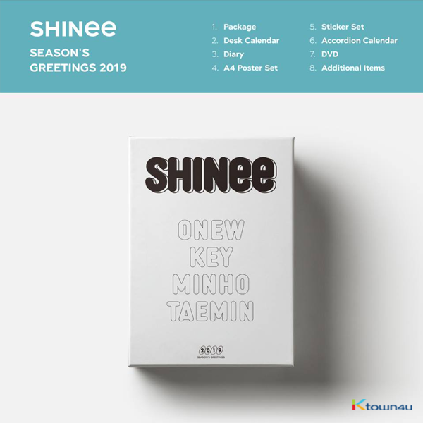 SHINee - 2019年シーズングリーティング（韓国版）Ktown4uの特典:ビッグポストカード1枚 (サイズ115x170)