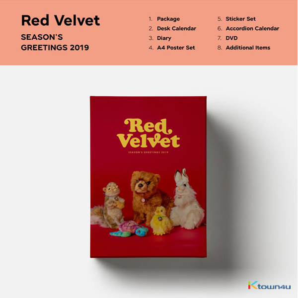 Red Velvet - 2019年シーズングリーティング（韓国版）Ktown4uの特典:ビッグポストカード1枚 (サイズ115x170)