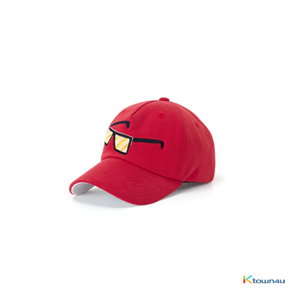 [SKULLHONG] SUNGLASS EMBROIDERY BALL CAP (RED) [18SS]