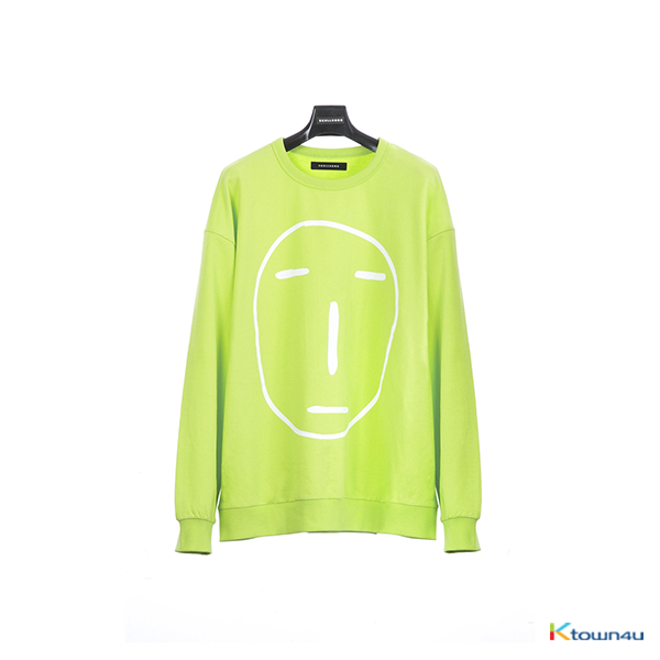 [SKULLHONG] POKER FACE SWEATSHIRT YELLOEW GREEN [19SS]