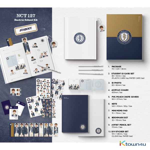 NCT 127 - 2019 NCT 127 Back to School Kit (JOHNNY) *Ktown4u Preorder benefit : Big Postcard 115*170mm 1p
