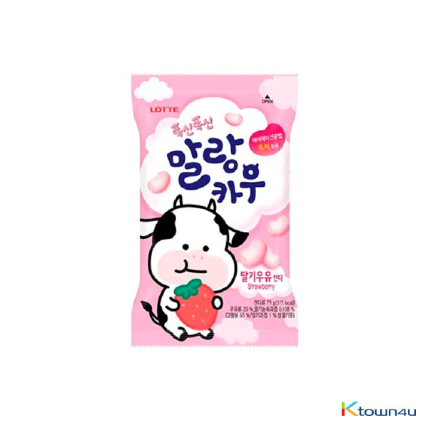 [LOTTE] Malang Cow Cotton Soft Candy Strawberry 79g*1EA