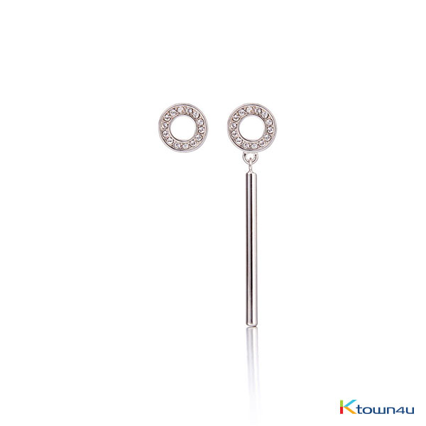 [RITA MONICA] XOXO Unbalance Earrings (WHITE GOLD)