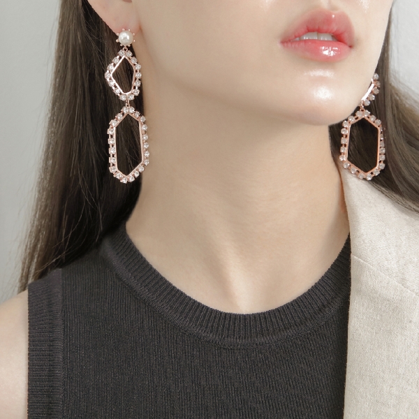 ★Event!★ Glam 2 Glitter Earrings [Rose Gold]