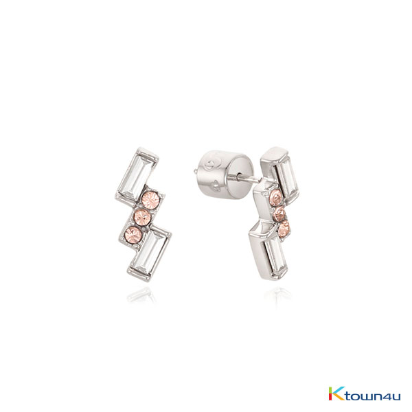 [RITA MONICA] Art Deco PEACH PINK STUD EARRINGS