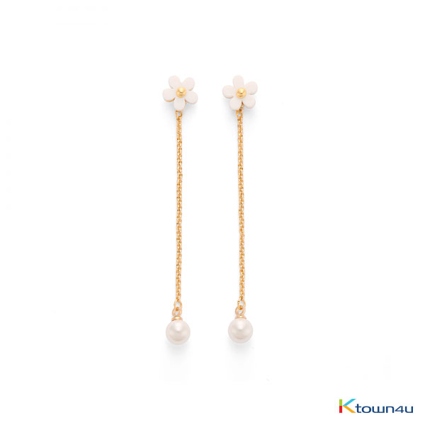 [RITA MONICA] White Blossom Pearl Drop Earrings
