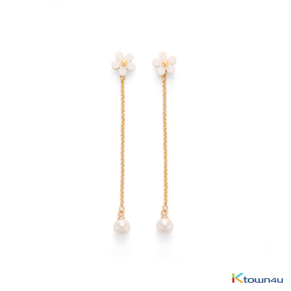 [RITA MONICA] White Blossom Pearl Drop Earrings 白花珍珠耳坠 耳环 