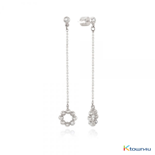 [RITA MONICA] BUBBLE DONUT Drop Earrings (WHITE GOLD)