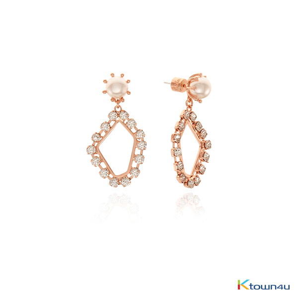 [RITA MONICA] GLAM GLITTER EARRINGS (ROSE GOLD)