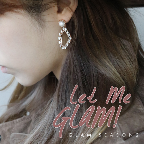 [RITA MONICA] GLAM GLITTER EARRINGS (ROSE GOLD)