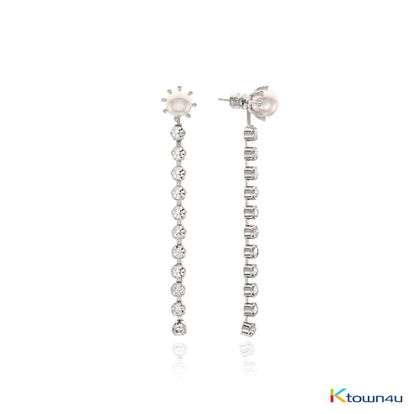 [RITA MONICA] GLAM 2WAY Earrings (WHITE GOLD)