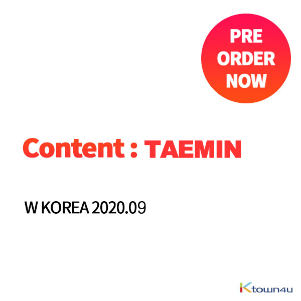 [韓国雑誌] W KOREA 2020.09 (Content : Taemin)