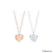 ktown4u.com : [KIND] BLACKPINK - HEART LOGO SILVER NECKLACE