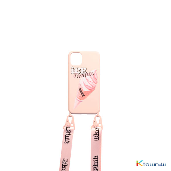 [ICECREAM] BLACKPINK - LANYARD PHONECASE_ICECREAM CONE_PINK_iPHONE X