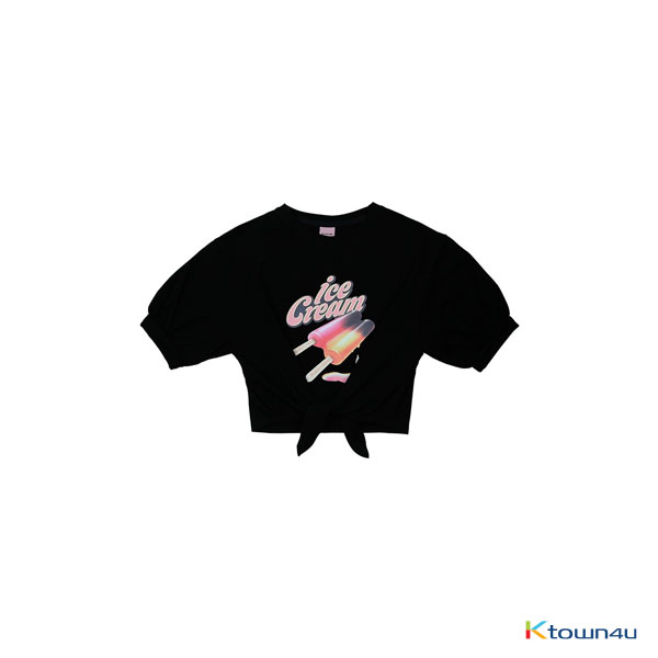 [ICECREAM] BLACKPINK - T-SHIRTS_TIE-UP_ICECREAM BAR_BLACK_M