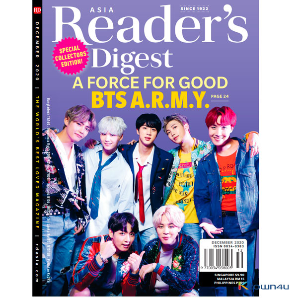 [잡지][2020-12] Reader's Digest Asia (월간) : 2020년 12월 (방탄소년단 커버) (영문판)