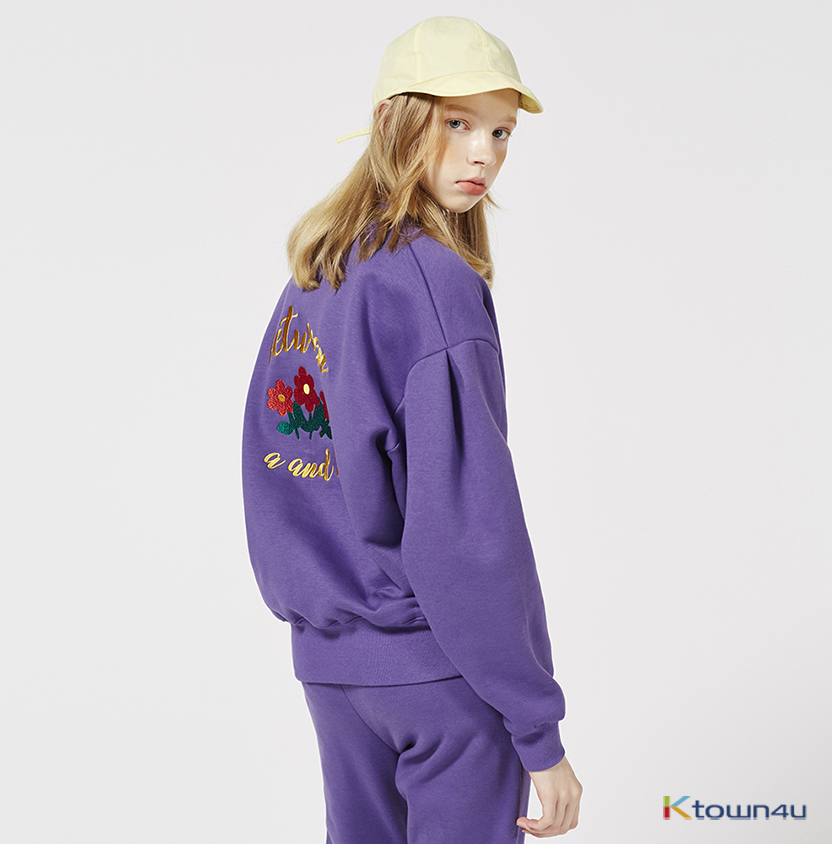 [Between A and B] THREE FLOWERS SWEATSHIRT_PURPLE