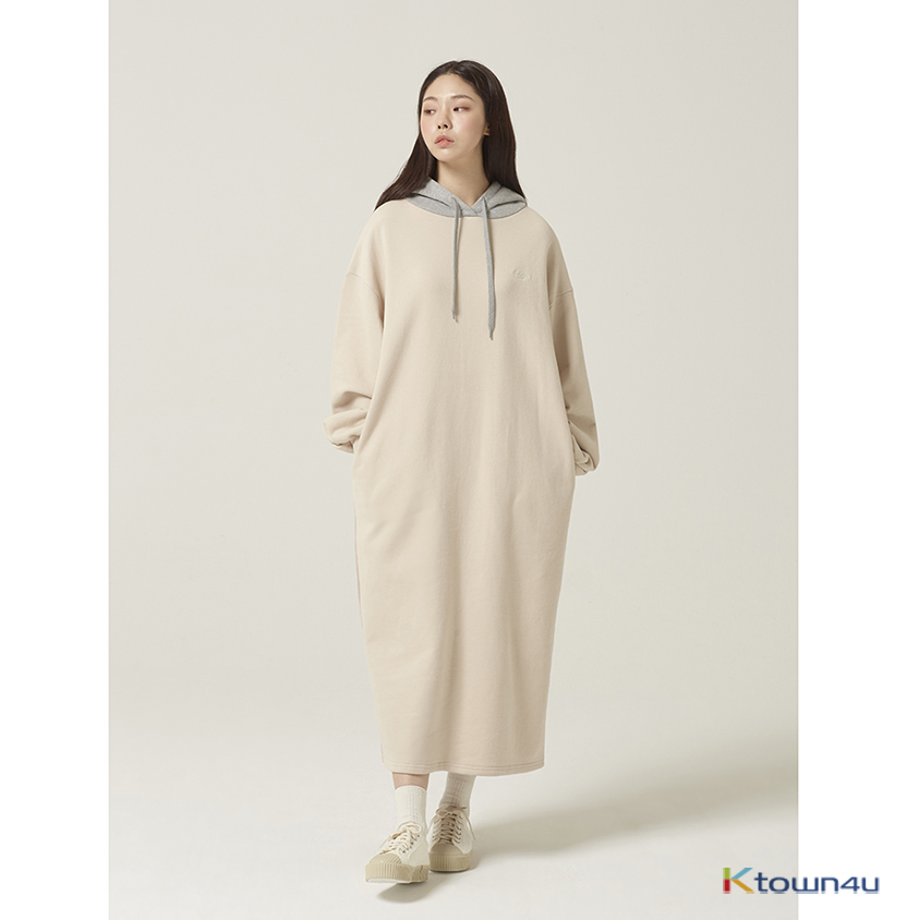 6) Cozy Maxi Hood Dress [Beige]