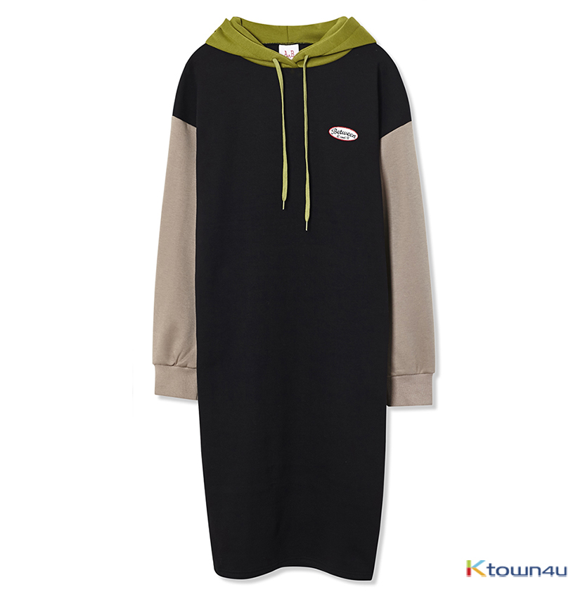 [Between A and B] HOODIE LONG DRESS_BLACK