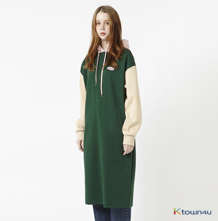 7) Hoodie Long Dress [Dark Green]