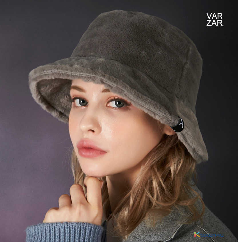 Fur Logo Point Bucket Hat [灰色]