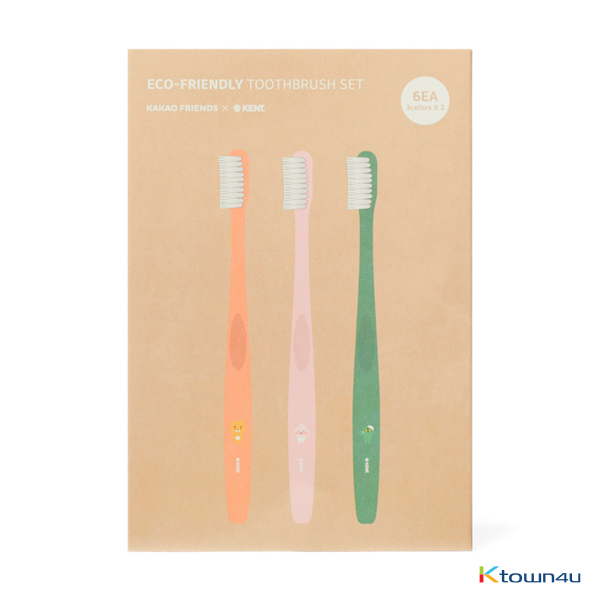 [KAKAO FRIENDS] Kakao Friends X KENT Eco-friendly Toothbrush Set (6P)