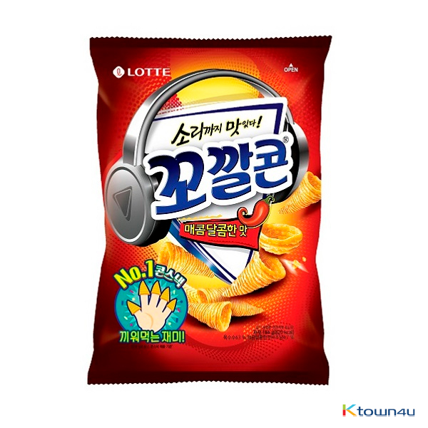 [LOTTE] Popping Corn Chips Sweet & Spicy Flavour Big Size 112g*1EA