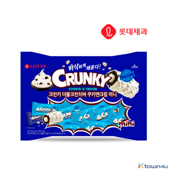 [LOTTE] Double Crunch bar cookie&cream 363g*1PACK