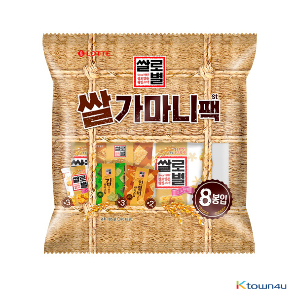 [LOTTE] Rice Star Snack Rice bales pack 185g*1PACK(1PACK=8EA)