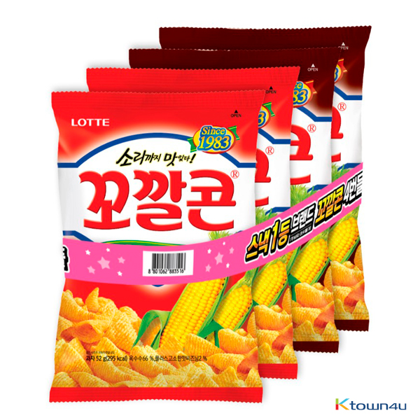 [LOTTE] Popping Corn 4 Bundle (Savory flavor, Baked Corn flavor) Big Size 168g*1SET(4EA)