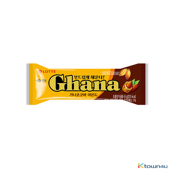 [LOTTE] Ghana Chocolate Bars Almonds 34g*1EA
