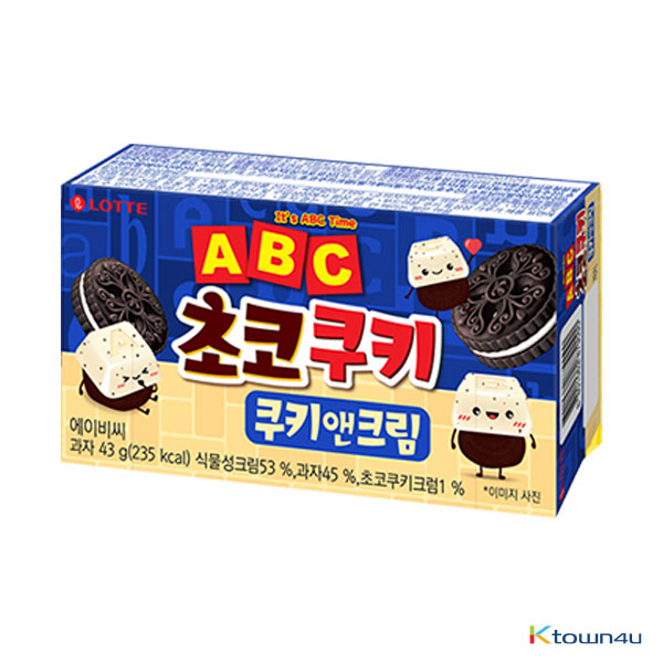 [LOTTE] ABC Choco Cookies Cookies & Cream 43g*1EA
