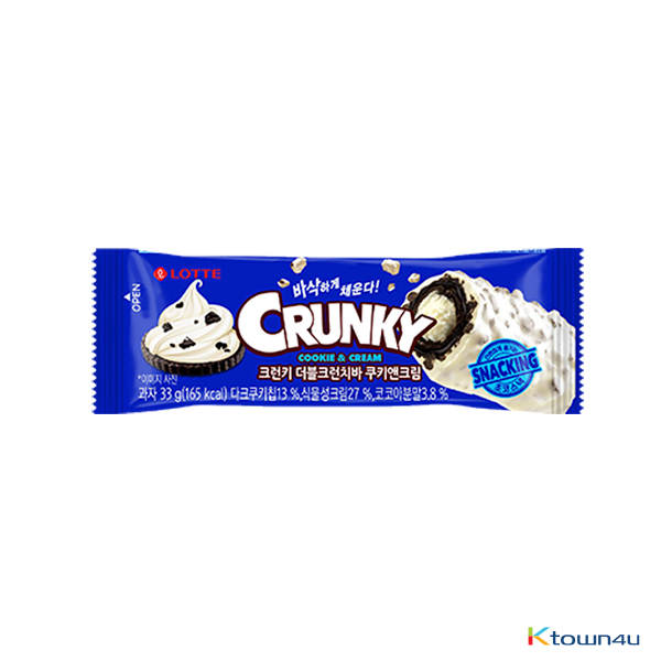 [LOTTE] Double Crunch Bar Cookies & Cream 33g*1EA